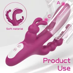   Sex HD Joker - vibrátor trojitý - akumulátorový, vodotesný - fialový