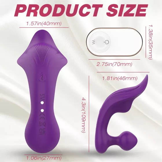 Sex HD Chomper - vibrátor na klitoris a análny - vodotesný - fialový