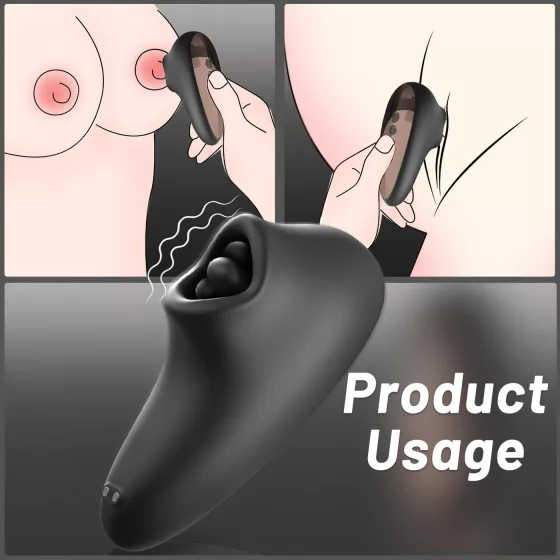 Sex HD Mirror - lízací vibrátor s ohrevom - čierny