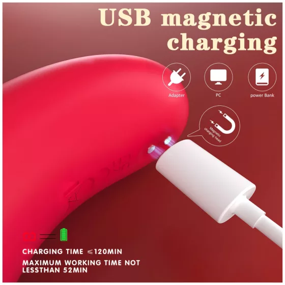 SEX HD Genie - vibrátor na bod G a klitoris - červený