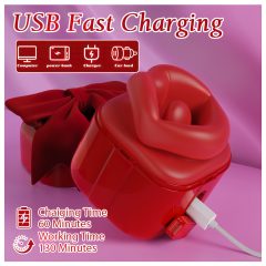 SEX HD - vibrátor na lízanie a sanie klitorisu - červený