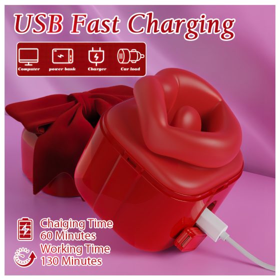 SEX HD - vibrátor na lízanie a sanie klitorisu - červený