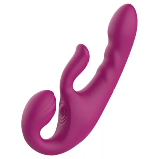 SEX HD Co-op Bliss - vibrátor na pripínanie s klitoriálnym ramenom - fialový