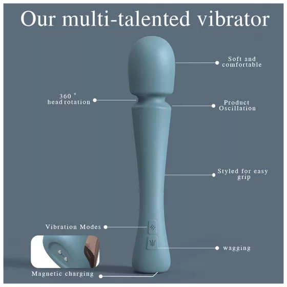SEX HD Dancer - vibrátor na masáž - vodotesný - tyrkysový