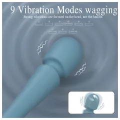  SEX HD Dancer - vibrátor na masáž - vodotesný - tyrkysový