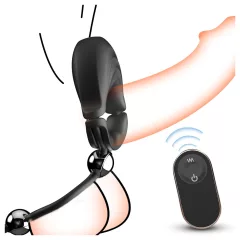   Sex HD - nastaviteľný vibračný erekčný krúžok s diaľkovým ovládaním (čierny)