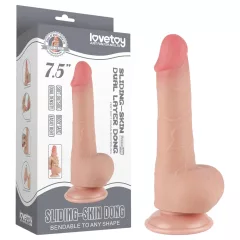   Lovetoy - realistický dvojvrstvový dildo s prísavkou - 19,5 cm - telová farba