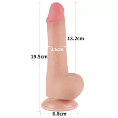   Lovetoy - realistický dvojvrstvový dildo s prísavkou - 19,5 cm - telová farba