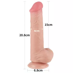   Lovetoy - realistický dvojvrstvový dildo s semenníkmi - 20,8 cm - naturálny