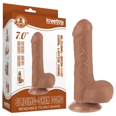   Lovetoy - realistický dildo s semenníkmi - dvojvrstvový - 18,3 cm