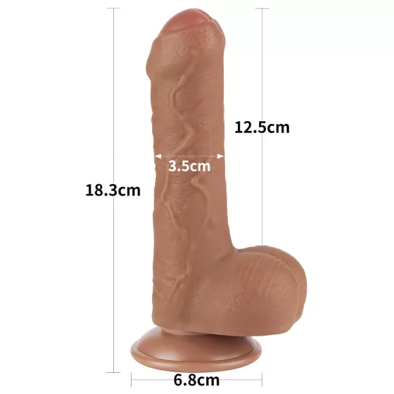 Lovetoy - realistický dildo s semenníkmi - dvojvrstvový - 18,3 cm