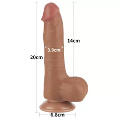  Lovetoy - realistický dvojvrstvový dildo s semenníkmi - tmavý - 20,8 cm