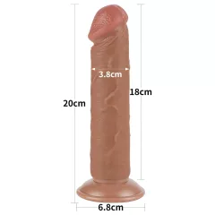   Lovetoy - realistické dildo s prísavkou - dvojvrstvové - 20 cm - telová farba