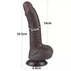   Lovetoy - realistický dildo s prísavkou - dvojvrstvové - 19,5 cm - hnedé