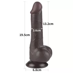   Lovetoy - realistický dvojvrstvový dildo s semenníkmi - 19,5 cm - hnedý