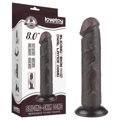   Lovetoy - realistický dvojvrstvový dildo s prísavkou - 20 cm - hnedý