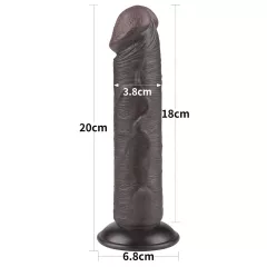   Lovetoy - realistický dvojvrstvový dildo s prísavkou - 20 cm - hnedý