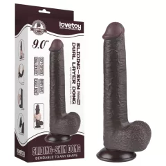   Lovetoy - realistický dvojvrstvový dildo s prísavkou - 20,8 cm - hnedý