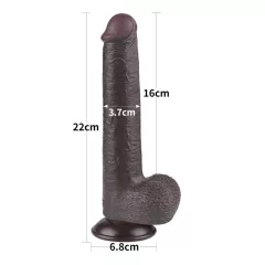   Lovetoy - realistický dvojvrstvový dildo s prísavkou - 20,8 cm - hnedý