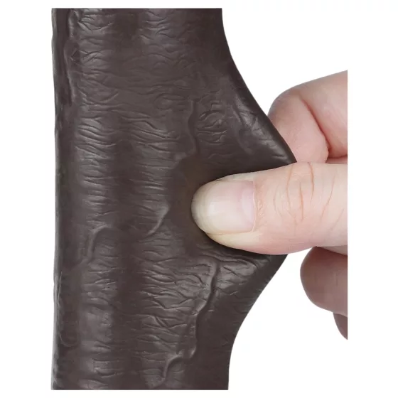 Lovetoy - realistický dvojvrstvový dildo s prísavkou - 20,8 cm - hnedý
