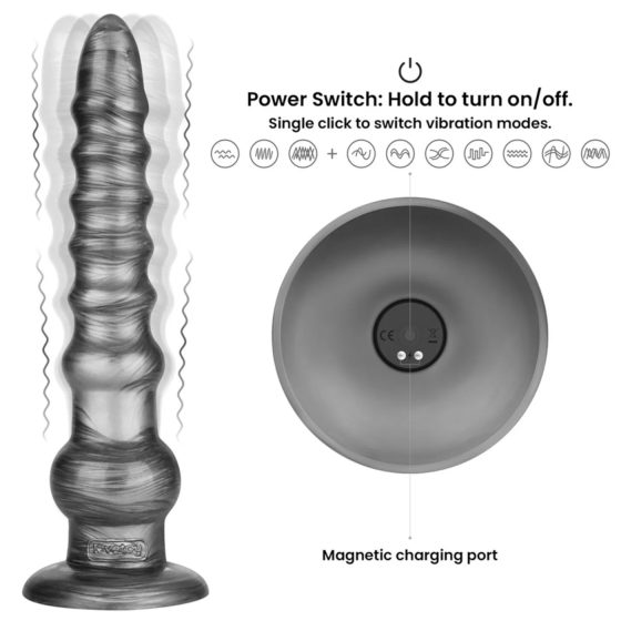 Lovetoy King Sized - extra veľký vibrátor - 32 cm (sivý)
