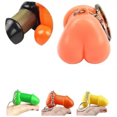 Roomfun - vtipná kľúčenka v tvare penisu (oranžová)