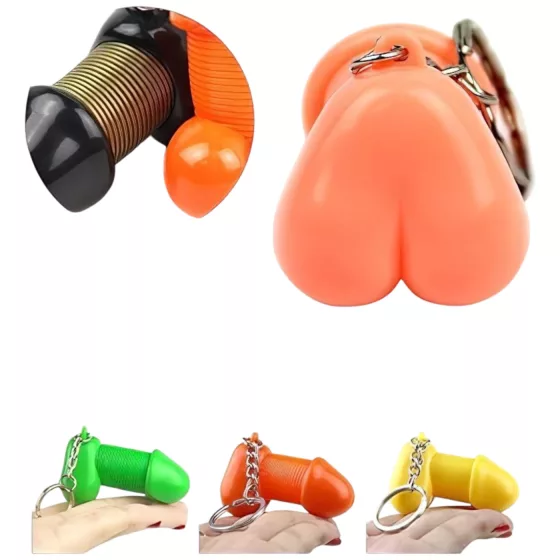 Roomfun - vtipná kľúčenka v tvare penisu (oranžová)