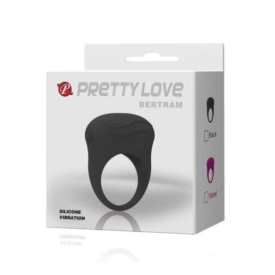 Pretty Love Bertram - vodotesný vibračný krúžok na penis (čierny)