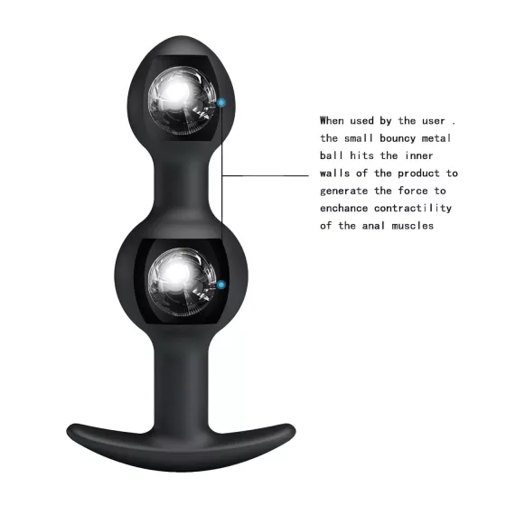 Pretty Love - análny dildo s vnútornou guličkou - čierne