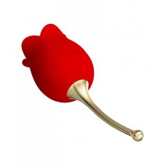  Pretty Love Rose Lover - nabíjací klitorisový vibrátor 2v1 s jazykom (červený)