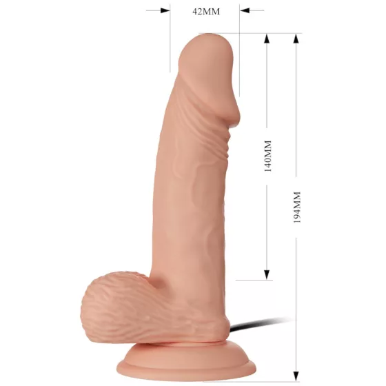 Baile Zebulon - realistický vibrátor s semenníkmi - 19 cm - telová farba