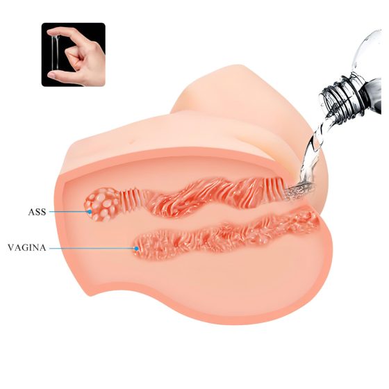 Crazy Bull - realistický vibračný masturbátor zadoček - telová farba
