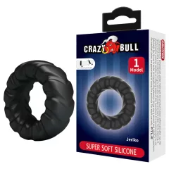   Crazy Bull - silikónový erekčný krúžok - extra silný - čierny