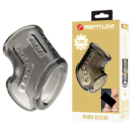 Pretty Love - erekčný krúžok na penis a semenníky (priehľadný)