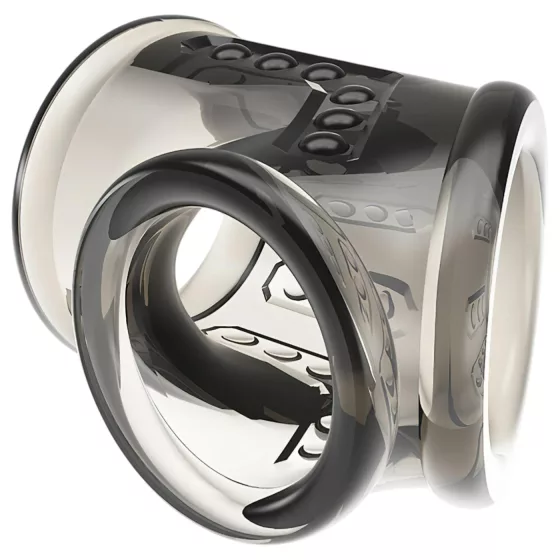 Pretty Love - erekčný krúžok na penis a semenníky (priehľadný)