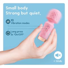  Vibeconnect - dobíjací, vodotesný mini masážny vibrátor (ružový)