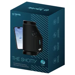   Kaotik Labs Shotty - tlačiaci rotačný interaktívny masturbátor (čierny)