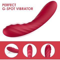   Vibeconnect Hilary - nabíjací silikónový vibrátor na bod G (červený)