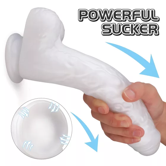 Sex HD Martin - realistický dildo s prísavkou a semenníkmi - biely