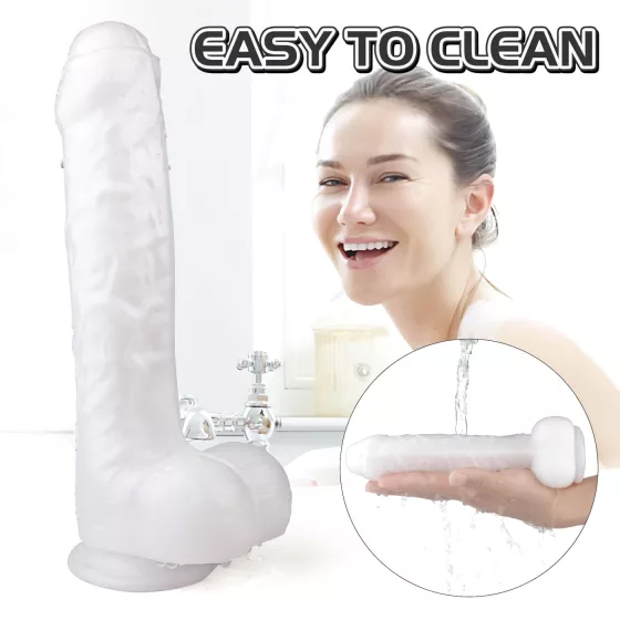 Sex HD Martin - realistický dildo s prísavkou a semenníkmi - biely
