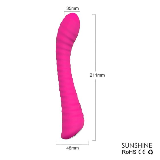Sex HD Sunshine - nabíjateľný, vrúbkovaný G-bod vibrátor (ružový)