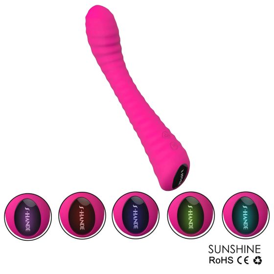 Sex HD Sunshine - nabíjateľný, vrúbkovaný G-bod vibrátor (ružový)