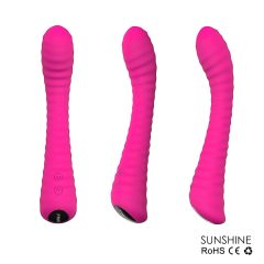   Sex HD Sunshine - nabíjateľný, vrúbkovaný G-bod vibrátor (ružový)