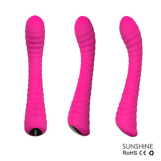 Sex HD Sunshine - nabíjateľný, vrúbkovaný G-bod vibrátor (ružový)
