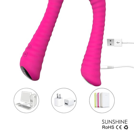 Sex HD Sunshine - nabíjateľný, vrúbkovaný G-bod vibrátor (ružový)
