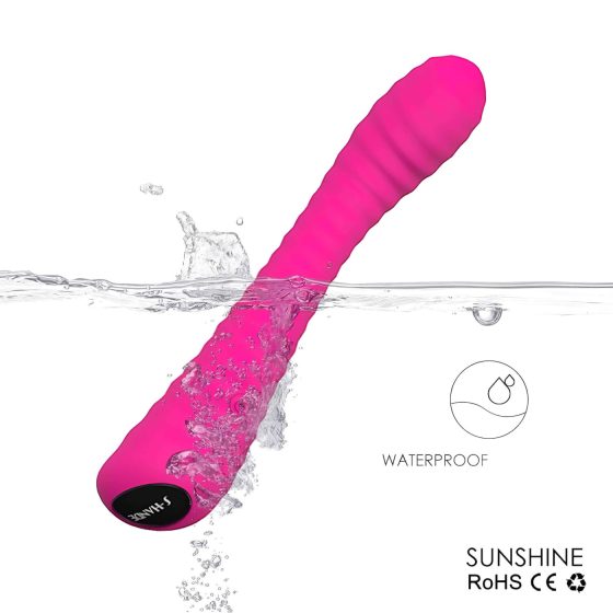 Sex HD Sunshine - nabíjateľný, vrúbkovaný G-bod vibrátor (ružový)