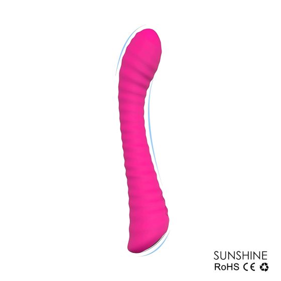 Sex HD Sunshine - nabíjateľný, vrúbkovaný G-bod vibrátor (ružový)