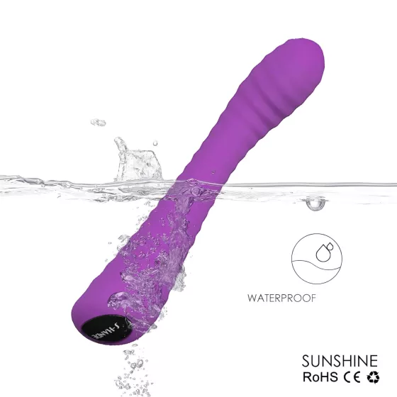 Sex HD Sunshine - vibrátor na G-bod - dobíjací, vrúbkovaný - fialový