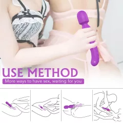   Sex HD Iris - duálny vibračný masážny vibrátor s ohrevom - fialový