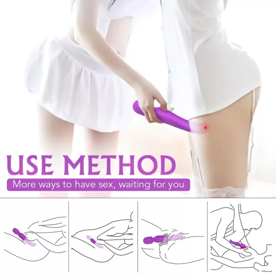 Sex HD Iris - duálny vibračný masážny vibrátor s ohrevom - fialový